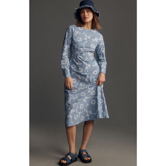 nwt ANTHROPOLOGIE x MARIMEKKO sz S Katse Unikko Midi - Picture 1 of 5